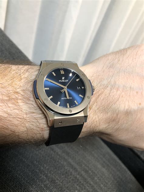 hublot blue fusion watch on wrist|hublot classic fusion review.